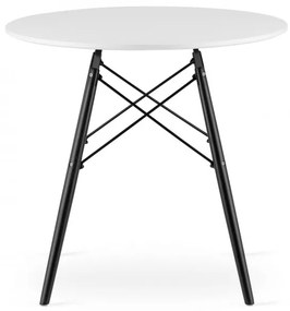 Okrúhly stôl TODI 80 cm bielo čierny