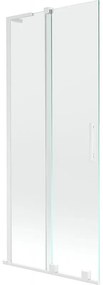 Mexen Velar L, 2-krídlová posuvná vaňová zástena 80 x 150 cm, 8mm číre sklo, biely profil, 896-080-003-01-20