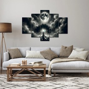 Obraz – Čiernobiely strom v splne (150x105 cm)