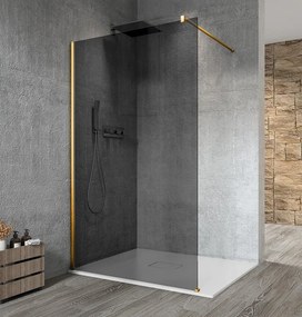 Gelco Gelco, VARIO GOLD MATT jednodielna sprchová zástena na inštaláciu k stene, 8mm dymové sklo, 1100 mm, zlatá matná, GX1311-01
