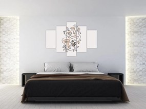 Obraz - Line art tváre (150x105 cm)