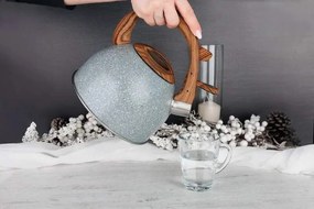 ST Pískací čajník sivý - hnedý dekor 2,5 l