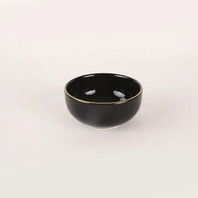 Jedálenská súprava 44 ks čierna/zlatá/kamenina