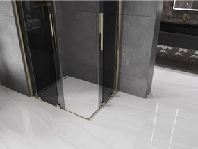 Mexen Velar Duo, sprchový kút s posuvnými dverami 90 x 80 cm, 8mm šedé sklo, zlatá lesklá, 871-090-080-42-50