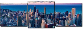Obraz na plátne - Mrakodrapy v Chicagu - panoráma 5268D (120x40 cm)