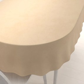 Biante Veľký zamatový oválny obrus Velvet Premium SVP-006 Pieskovo béžový 260x320 cm