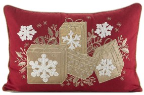 EUROFIRANY VIANOČNÁ DEKORAČNÁ OBLIEČKA NA VANKÚŠ GIFTS 35X50 CM VZOROVANÁ