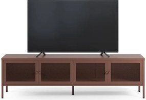 Vínovočervený kovový TV stolík 160x50x35 cm Fayna – Marckeric
