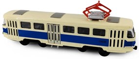 RAPPA Kovová česká retro električka Tatra T3 s otváracími strednými dverami - 16 cm - modrá