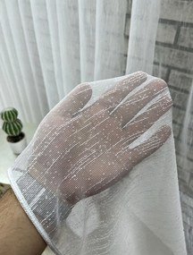 Dekorstudio Biela záclona Dážď s olovkom - vlastný rozmer Uchytenie závesu: Dekoračné krúžky biele, Šírka záclony: 850cm