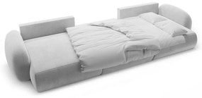 Svetlosivá zamatová rozkladacia/s úložným priestorom rohová pohovka (do tvaru "U") Tonale – Cosmopolitan Design