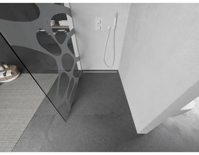 Mexen Kioto L, sprchová zástena Walk-In 120 x 200 cm, 8mm číre sklo biely vzor, biely profil, 800-120-103-20-97