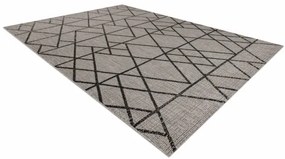 Koberec Šnúrkový SIZAL FLOORLUX 20508 strieb. / čierny Trojuholníky
