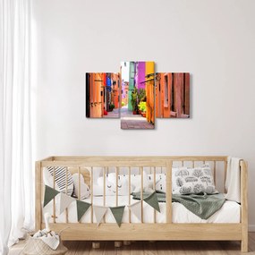 Obraz - Farebné domy v Burane, Benátky (90x60 cm)