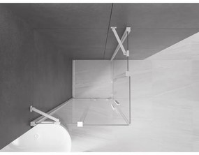 Mexen Velar Duo, sprchový kút s posuvnými dverami 100(dvere) x 100(dvere) cm, 8mm číre sklo, biela, 871-100-100-02-20