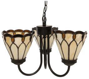 Závesná lampa Tiffany luster CARAMEL Ø39 3xE14