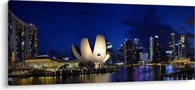 Obraz nočného Singapuru (120x50 cm)