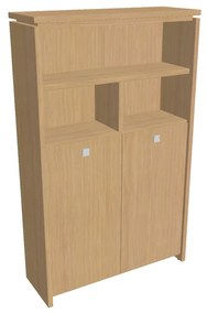 Vysoká šatníková skriňa Verno 128 x 46 x 210 cm, s regálom, dub svetlý