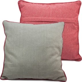 HOME ELEMENTS Obliečka na vankúš s lemom, z recyklovanej bavlny, béžová + červená