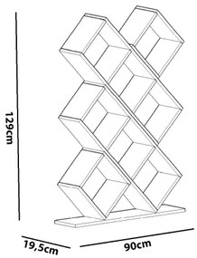 Knižnica KUMSAL 129x90 cm biela
