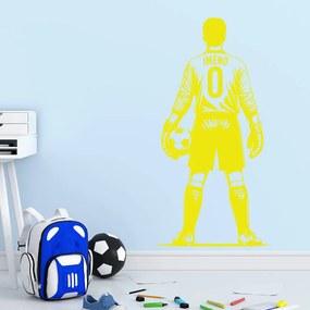 Veselá Stena Samolepka Futbalový brankár s menom Farba: žlutá, Veľkosť: 60 x 30 cm