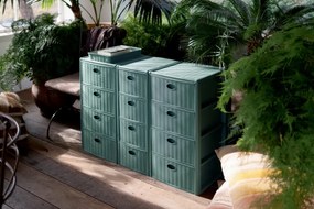 STEFANPLAST Plastový úložný regál Slim z recyklovaného plastu, 3 zásuvky