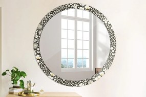 Okrúhle dekoračné zrkadlo s motívom Slonovina stokrota fi 100 cm
