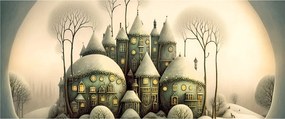 Obraz - Rozprávkové chalúpky (120x50 cm)