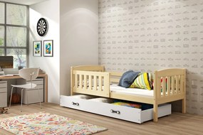 Posteľ KUBO 1 200x90 Borovica - Biela