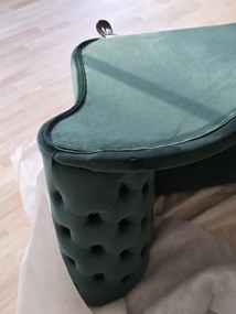 Dizajnová leňoška Chesterfield zelený zamat - II. Trieda
