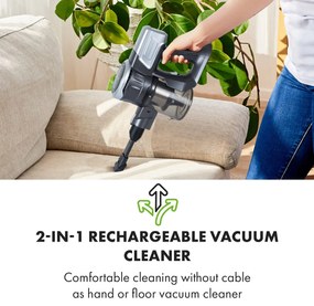 Klarstein Clean Butler 4G Silent, akumulátorový vysávač, 16 kPa, 0,8 l, HEPA10, čierny