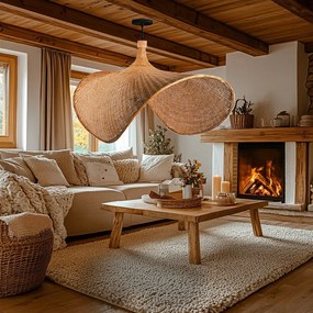 Toolight Boho, závesné svietidlo 1xE27 APP1577-5C, prírodná hnedá, OSW-03800