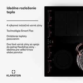 Klarstein Masterzone 60 Hybrid, indukčná varná doska, vstavaná, max. 9600 W, 4 Flex zóny, technológia ThermoBoost, Smart Flex