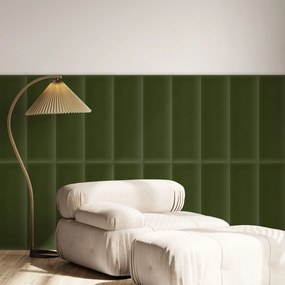 Zamatový čalúnený panel - Obdĺžnik - 90x30cm Farba: Khakizelená