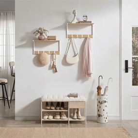 Set dvoch nástenných políc béžové ABP-E1083 WT (2 ks)