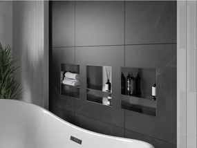 Mexen X-Wall-NR, polica na zapustenie bez príruby 30 x 30 cm, grafitová matná - 19E1303010S