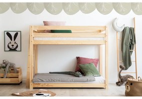 Poschodová detská posteľ z borovicového dreva 90x190 cm CLPB - Adeko