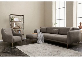 Sivá rohová pohovka (ľavý roh/s leňoškou) Simena – Balcab Home