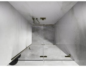 Mexen, Mexen Lunar-F pravé sklápacie sprchové dvere 65 cm, transparentné, brúsené zlato - 836-065-000-55-00-P