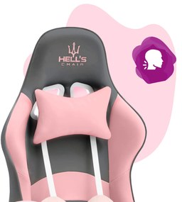 Hells Detské Herné kreslo Hell's Chair Rainbow KIDS Pink/grey