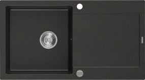 Mexen Leo - drez granitový 90x50cm, 1-komorový, čierna-zlatá, 6501901010-75