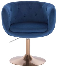 LuxuryForm DESIGN Kreslo MONTANA VELUR na zlatom tanieri - modré