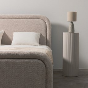 Dvojlôžková čalúnená posteľ Ovoid 140x200 s úložným priestorom béžová