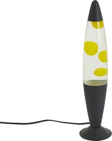 Lávová lampa priehľadná so žltým voskom vrátane LED - Molten Lava
