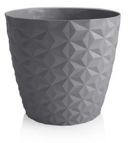 Crystal matt recyklovaný kvetináč 16 cm, kamenná sivá, 16 cm