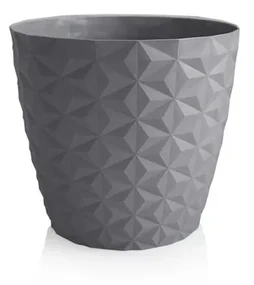 Crystal matt recyklovaný kvetináč 16 cm, kamenná sivá, 16 cm
