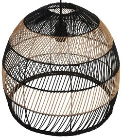 Ratanová závesná lampa prírodná/čierna BUMI Beliani