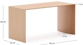 Konferenčný stolík vo svetloprírodnej farbe v dekore duba 45x90 cm Litto – Kave Home