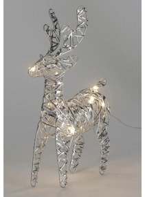 Vianočný svietiaci sob Silver, 21 x 14 cm, 30 micro LED, na batérie