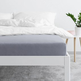 Goldea plachta jersey s napínacou gumou - tmavo sivá 90 x 200 cm